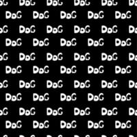 seamless pattern of text dog cartoon vector