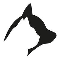 Dog and cat head silhouette vector
