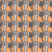 seamless pattern of spoon and fork cartoon vector