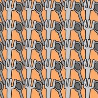 seamless pattern of spoon and fork cartoon vector