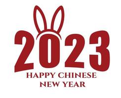 Happy Chinese new year 2023 year of the rabbit Red Abstract Design Vector Illustration With White Background