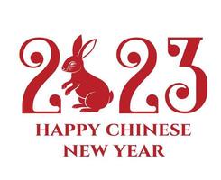 Happy Chinese new year 2023 year of the rabbit Red Abstract Vector Illustration With White Background