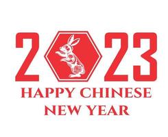 Happy Chinese new year 2023 year of the rabbit Abstract Red Vector Illustration