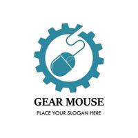 Gear mouse logodesign template. there are mouse and gear. this is good computer, industrial, education, factory etc vector
