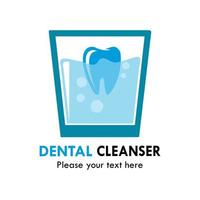 Dental cleanser logo design template illstration. there are dental and galss of water vector