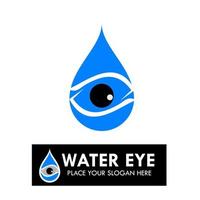 Water eye logo design template illustration. There are water and eye vector