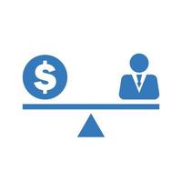 Balance, employee, salary icon. vector