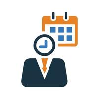 Calendar, employee, working hours icon. vector