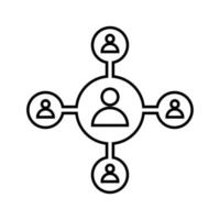 Connection, relationship, teamwork outline icon. Line art vector. vector