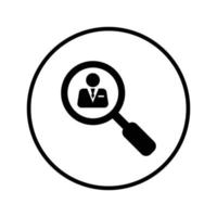 Employee, search, target icon. vector