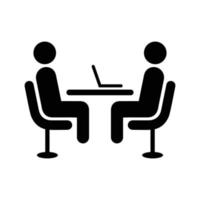 Interview, laptop, workplace icon. vector