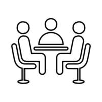 Interview, meeting, teamwork outline icon. vector