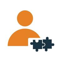 Man, puzzle, teamwork icon. vector