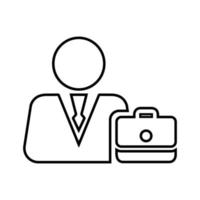 Businessman, manager outline icon. Line art vector. vector