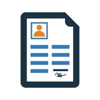 Cv, resume, account icon vector