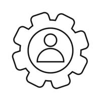 Gear, man, specialist outline icon. vector