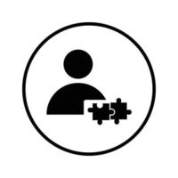 Man, puzzle, teamwork icon. vector
