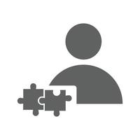 Man, puzzle, teamwork icon. vector