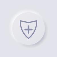 Shield icon, White Neumorphism soft UI Design for Web design, Application UI and more, Button, Vector. vector