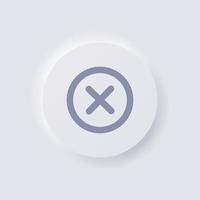 Cross icon, White Neumorphism soft UI Design for Web design, Application UI and more, Button, Vector. vector