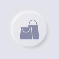 Shopping bag icon, White Neumorphism soft UI Design for Web design, Application UI and more, Button, Vector. vector