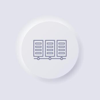 icono de servidor, diseño de interfaz de usuario suave de neumorfismo blanco para diseño web, interfaz de usuario de aplicación y más, botón, vector. vector