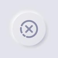 Cross icon, White Neumorphism soft UI Design for Web design, Application UI and more, Button, Vector. vector