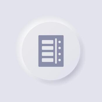 icono de servidor, diseño de interfaz de usuario suave de neumorfismo blanco para diseño web, interfaz de usuario de aplicación y más, botón, vector. vector