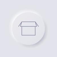 icono de caja, diseño de interfaz de usuario suave de neumorfismo blanco para diseño web, interfaz de usuario de aplicación y más, botón, vector. vector