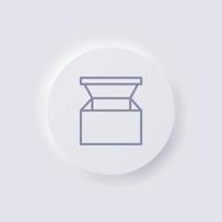 Box icon, White Neumorphism soft UI Design for Web design, Application UI and more, Button, Vector. vector