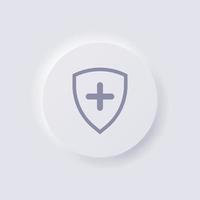 Shield icon, White Neumorphism soft UI Design for Web design, Application UI and more, Button, Vector. vector