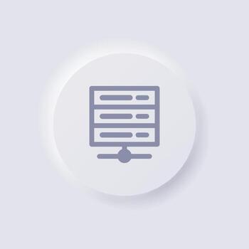 icono de servidor, diseño de interfaz de usuario suave de neumorfismo blanco para diseño web, interfaz de usuario de aplicación y más, botón, vector. vector