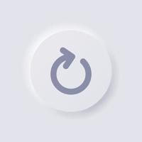 icono de flecha circular, diseño de interfaz de usuario suave de neumorfismo blanco para diseño web, interfaz de usuario de aplicación y más, botón, vector. vector