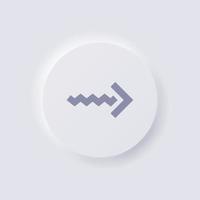 Arrow icon, White Neumorphism soft UI Design for Web design, Application UI and more, Button, Vector. vector