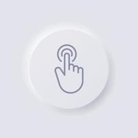 Finger touch icon, White Neumorphism soft UI Design for Web design, Application UI and more, Button, Vector. vector