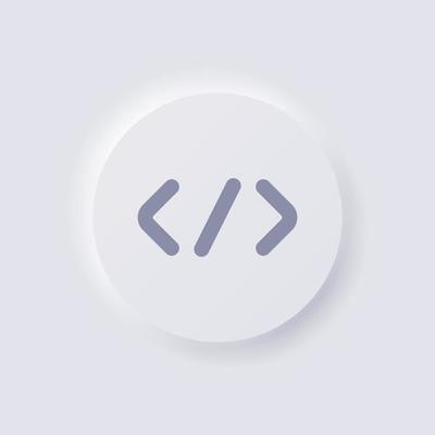 self-closing tag icon, White Neumorphism soft UI Design for Web design, Application UI and more, Button, Vector.