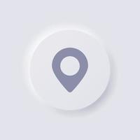 Location pinpoint icon, White Neumorphism soft UI Design for Web design, Application UI and more, Button, Vector. vector