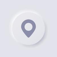 Location pinpoint icon, White Neumorphism soft UI Design for Web design, Application UI and more, Button, Vector. vector