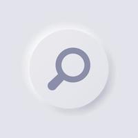 Magnifying Glass icon, White Neumorphism soft UI Design for Web design, Application UI and more, Button, Vector. vector