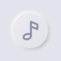 Musical note icon, White Neumorphism soft UI Design for Web design, Application UI and more, Button, Vector. vector