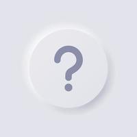 Question mark button icon, White Neumorphism soft UI Design for Web design, Application UI and more, Button, Vector. vector