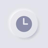 Clock icon, White Neumorphism soft UI Design for Web design, Application UI and more, Button, Vector. vector