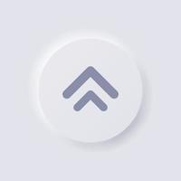 Upward arrow symbol icon, White Neumorphism soft UI Design for Web design, Application UI and more, Button, Vector. vector