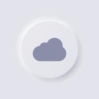 icono de nube, diseño de interfaz de usuario suave de neumorfismo blanco para diseño web, interfaz de usuario de aplicación y más, botón, vector. vector