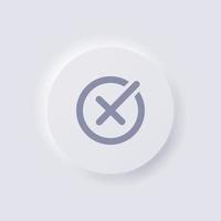 Cross icon, White Neumorphism soft UI Design for Web design, Application UI and more, Button, Vector. vector