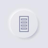 Server icon, White Neumorphism soft UI Design for Web design, Application UI and more, Button, Vector. vector