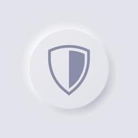 Shield icon, White Neumorphism soft UI Design for Web design, Application UI and more, Button, Vector. vector