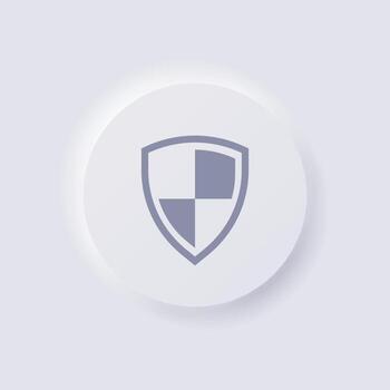 Shield icon, White Neumorphism soft UI Design for Web design, Application UI and more, Button, Vector. vector