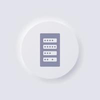 Server icon, White Neumorphism soft UI Design for Web design, Application UI and more, Button, Vector. vector