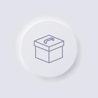 Box icon, White Neumorphism soft UI Design for Web design, Application UI and more, Button, Vector. vector